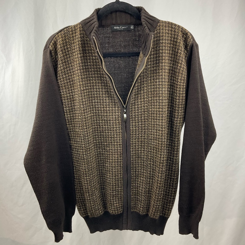 Aldo Conti Italia Front Zip Sweater Brown S EUC!